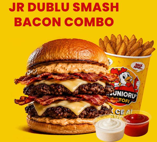 Double Smash Bacon Combo cu Cartofi